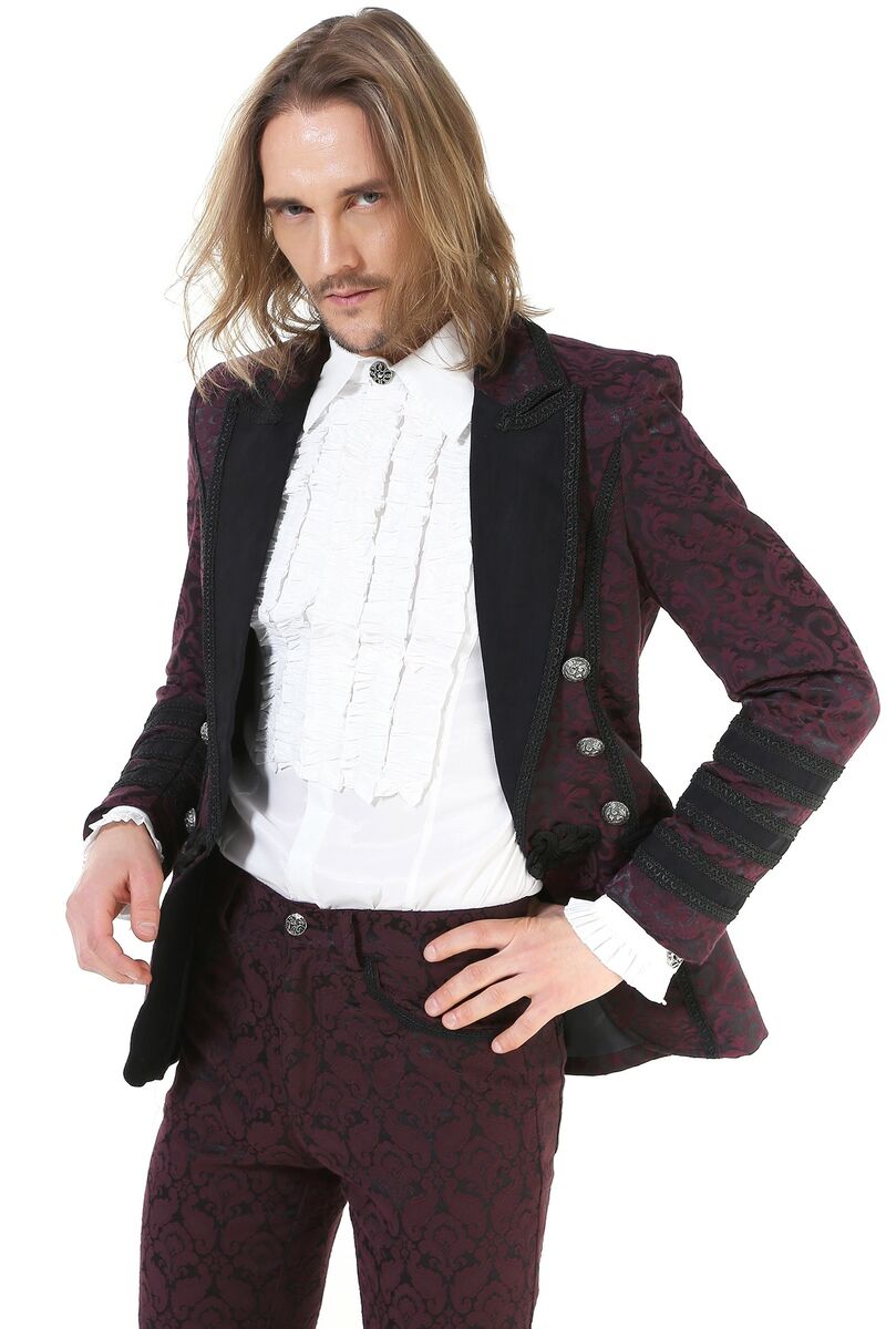 photo n°3 : Veste gothique brocard bordeaux pour homme