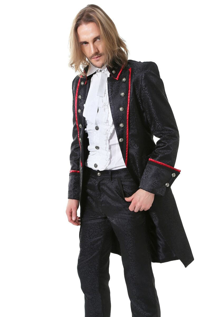 photo n°2 : veste longue rouge gothique pour homme