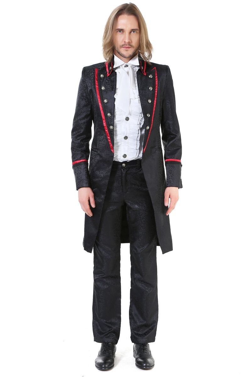 photo n°4 : veste longue rouge gothique pour homme